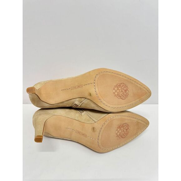 Vince Camuto Boots Size 10 Leather Suede Pointed Toe Ankle Booties Zip Closure - Picture 10 of 10